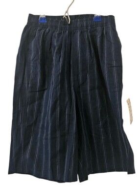 Blue Uniqlo Men's Striped Light Cotton Easy Shorts